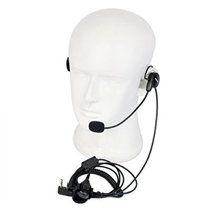 Retevis Behind Head Walkie Talkie Headset, for RT22/RT68/RT21/H777/RT68H | with Boom Mic, Compatible with Pxton, Baofeng, Kenwood Walkie Talkie, Two Way Radio Headset with Finger PTT(1 Pack)