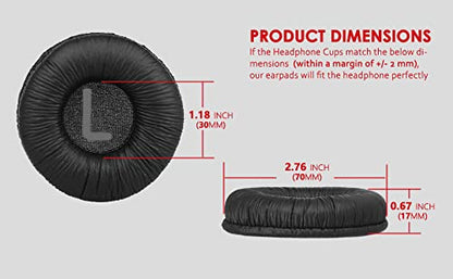 Zotech Leather Replacement Ear Pads Memory Foam Pads for Sony MDR-ZX110/MDR-ZX330BT/V150/WH-CH500; JBL Tune 600bt/T500BT/T450BT (Black)
