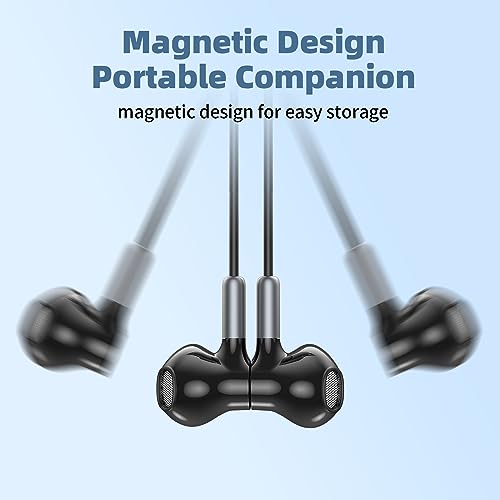 BENEWY Wired Earbuds 3.5mm Magnetic Earphones with Microphone Headphones | Noise lsolating, Clear Stereo, Ergonomic Design for iPhone, iPad,Smartphone, MP3 Players, Laptops and Other Audio Devices - color: Black