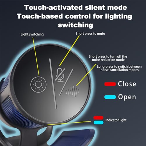 UP-S Condenser Microphone for Gaming PC/PS5 - RGB USB with Noise Cancellation & Tap-to-Mute - Triple-Knob Control Desktop Stand Mic for Streaming, Podcasting YouTube Black - color: UP-S desktop