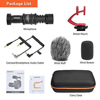 COMICA CVM-VM10II Universal Shotgun Microphone for Camera, iPhone, Android - color: Red