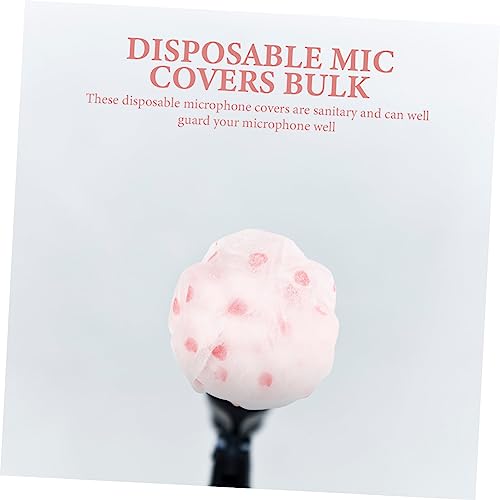 100pairs Disposable Non-woven Microphone Covers Odorless Convenient Mic Shield for Ktv Recording Studios Schools and Events Fits Handheld Microphones