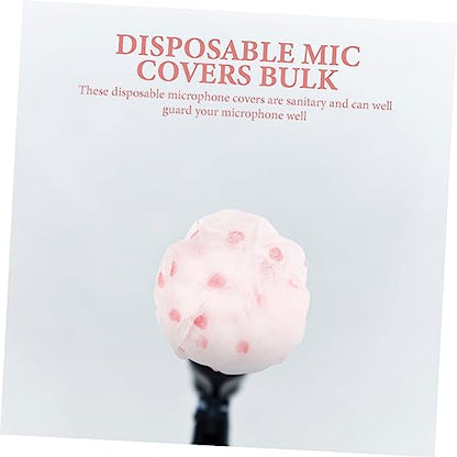 100pairs Disposable Non-woven Microphone Covers Odorless Convenient Mic Shield for Ktv Recording Studios Schools and Events Fits Handheld Microphones