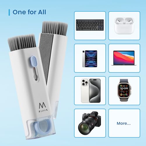 Ewent Keyboard Cleaner Kit 7in-1, Multifunction Cleaner Brush with Key Puller, All-in-One Cleaning kit, Empty Spray Bottle for PC Screen, Camera, Tablet, Smartphone, Earbuds Cleaning Pen for Airpods