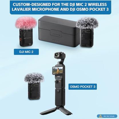ZealSound DJI MIC 2 Windscreen Pop Filter for DJI MIC 2 / OSMO POCKET 3 Microphone Furry Wind Muff Windshield Professional Foam Cover Set (NOT for Dji Mic 1 Lavalier Lapel Mic),6 Pack-Gray White Pink