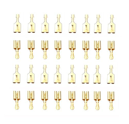 150 Pcs 7.8mm Female Spade Connectors, Copper Non Insulated Quick Splice Crimp Terminals for Relay Car Audio Speaker Electrical Wiring