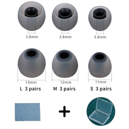 Earbud Tips Soft Anti Slip Washable Reusable Silicone Fit Most In-Ear Earbuds (Inner Hole 3.8mm-5.1mm) 18pcs S M L - color: color-29