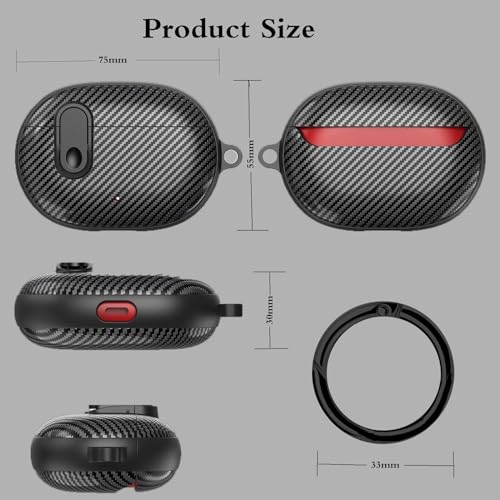 Beats Studio Buds/Studio Buds Plus Case Cover 2021/2023 Men Lock Clip with Clean Kit, GARTOO Protective Case and Cleaning Pen Compatible with Beat Studio Bud Plus for Women Girls Kids Black - color: Black