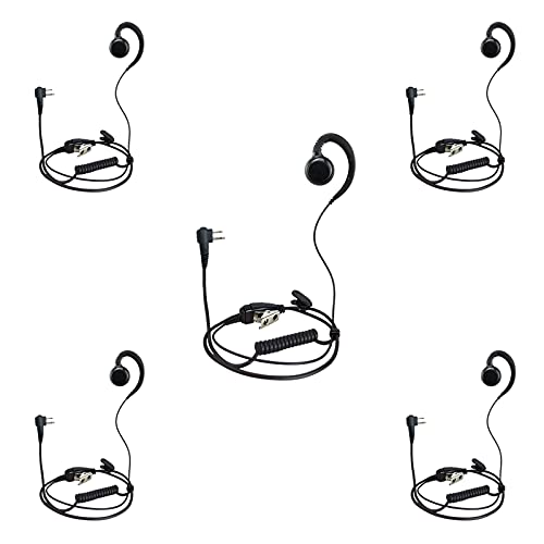 PROMAXPOWER [5-Pack 1-Wire C-Shape Earpiece with PTT for Motorola CP200D - size: 5-Pack