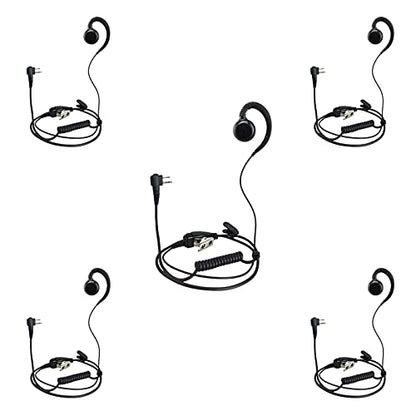 PROMAXPOWER [5-Pack 1-Wire C-Shape Earpiece with PTT for Motorola CP200D - size: 5-Pack