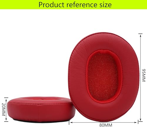 Replacement Ear Pads Compatible with Skullcandy Hesh3 Headphones | Also suitable for Crusher Wireless/Crusher360/Hesh ANC/Hesh Evo/Venue ANC/Crusher Evo/Crusher ANC headphones-red - color: Red/leather