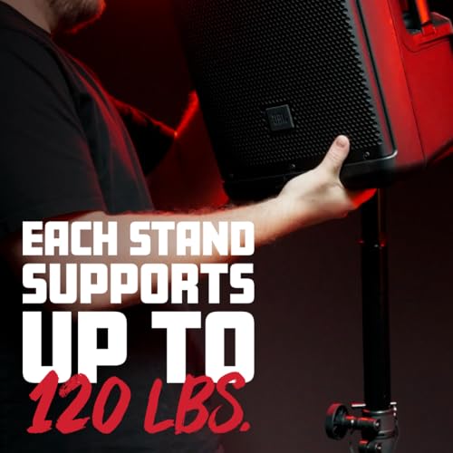 Gator Frameworks Rok-It Series Lightweight Aluminum Tripod Speaker Stand with Dual-Diameter 35mm to 38mm Pole, Supports up to 120 lbs (RI-SPKRSTD-100-AL) - style: Deluxe Set of (2) Stands