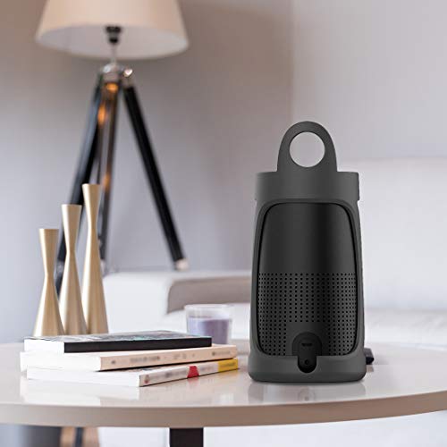 Geekria Silicone Speaker Case Cover Compatible with Bose SoundLink Revolve, Protective Waterproof Soft Skin, Replacement Portable Speakers Travel Carrying Case with Keychain Hook (Black) - color: Black