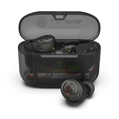 JLab Go Air Pop+ True Wireless Bluetooth Earbuds in Clear Plus Cloud Foam Mnemonic Earbud Tips