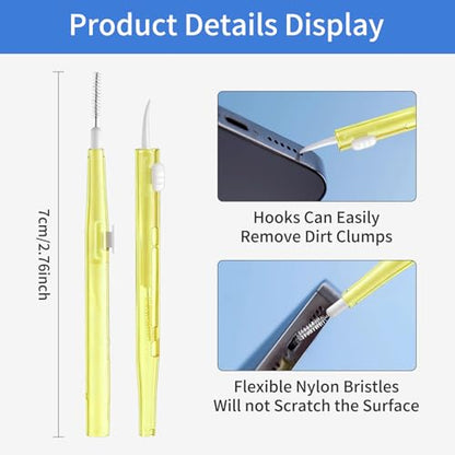 10 Pcs Cell Phone Cleaning Kit,Charging Port Cleaner for Phone | Dual Sided Anti Clogging Nylon Brushes,Suitable for Clean Phone Charging Port,Phone Speaker,AirPods,Other Electronics