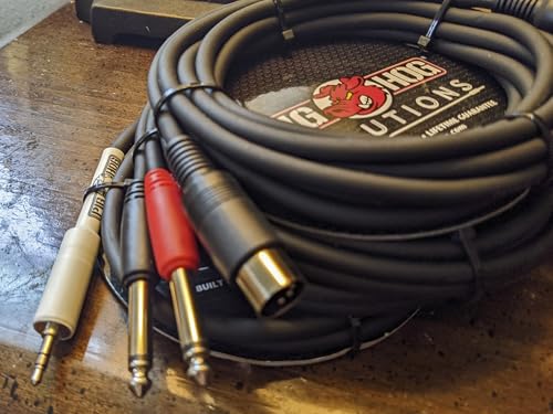 Pig Hog PD-R1403 Dual RCA (Male) to Dual 1/4" Mono (Male) Cable, 3 Feet - size: 3 feet