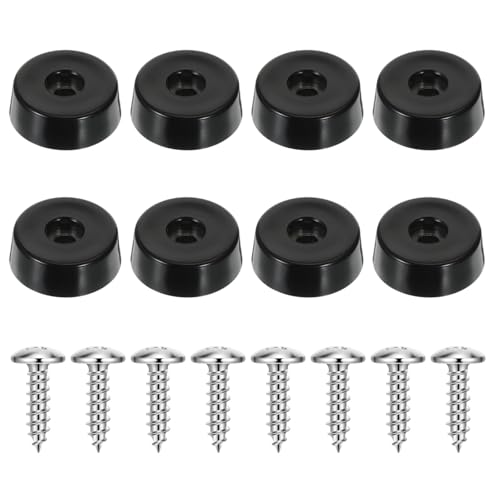 8Pcs Heavy-Duty Rubber Feet for Subwoofer Speaker Isolation Pads with Stainless Steel Screws Non Slip Rubber Bumper Foot for Guitar Amps, Furniture, Turntables, Cutting Boards, Cabinets