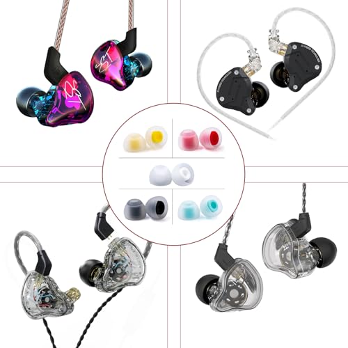 5 Pairs KBEAR 07 Ear Tips, KINBOOFI KZ ZS10 PRO Silicone IEM Eartips Earbuds for KZ ZST ZS10 PRO X AS10 AS24 ZSN ZSN PRO X ZSN PRO ZS10 PRO2 TANGZU WAN'ER CCZ DC02 DC01-PRO Wired Headphone（S/M/L）