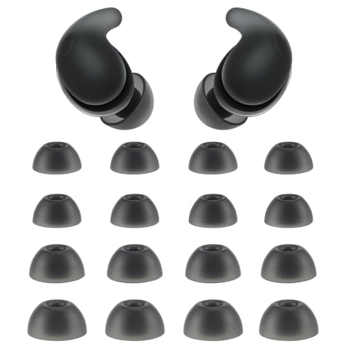 Replacement Ear Tips Compatible with Sony LinkBuds Fit Earbuds | Soft Silicone Eartips with Portable Storage Box (8 Pairs, Black, XS/S/M/L)