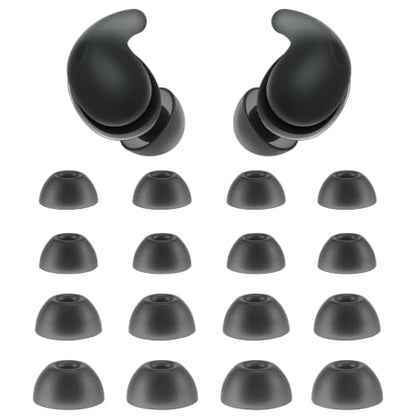 Replacement Ear Tips Compatible with Sony LinkBuds Fit Earbuds | Soft Silicone Eartips with Portable Storage Box (8 Pairs, Black, XS/S/M/L)