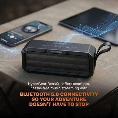 HyperGear BeastXL 30W Bluetooth Speaker - Wireless Portable Speaker with Loud Bass Stereo Sound, IPX6 Waterproof for Indoor/Outdoor Use with Built-in Mic