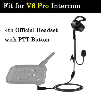PTT Referee Headset with 3.5mm Round Jack, Earphone with Push to Talk Button for 4th Official, Earpiece Fit for V6 V4 FBIM Soccer Football Coach Intercom Radio