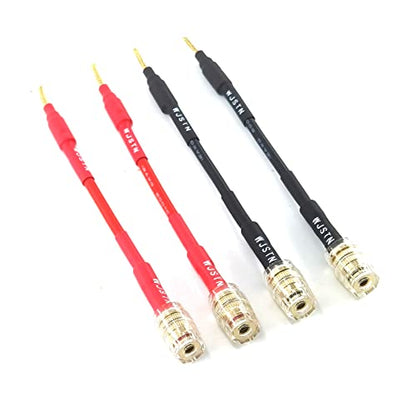 WJSTN Flex Pin Banana Plugs to 4mm Female Banana Jack Speaker Audio Adapter for Spring Loaded Terminals Amplifier Speaker Sound Systems 4Pack