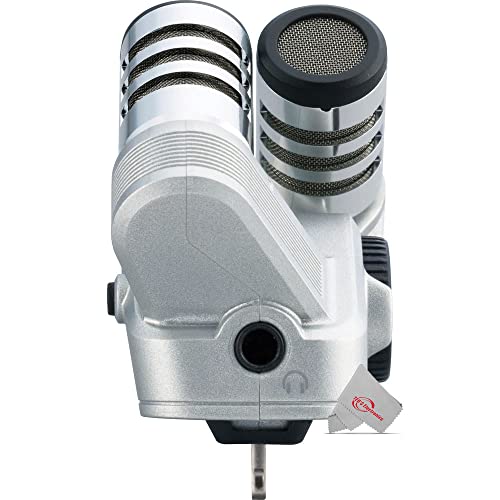 Zoom iQ6 Stereo X/Y Microphone for iPhone/iPad for Recording Audio + 8" LED Ring Light