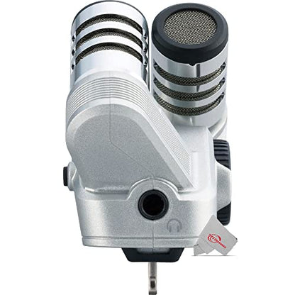 Zoom iQ6 Stereo X/Y Microphone for iPhone/iPad for Recording Audio + 8" LED Ring Light