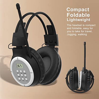 A1 AM FM Radio Headphones 2*AA Battery Operated ((Not Included) | Over Ear Headphone with Radio Bulit In, Best Reception, Comfortable Wear, Easy to Use Gifts for Seniors