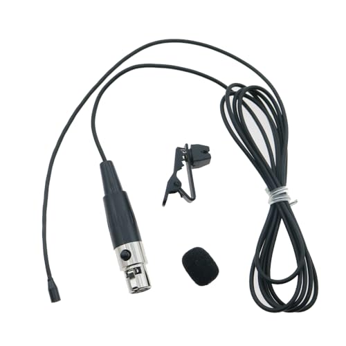 new TL48 Very Mini Clip-On Lavalier Microphone for Shure Wireless BodyPack System TA4F Lapel Mic Black/Beige Option (Black) - color: Black