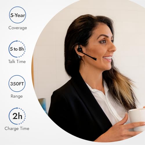 Leitner LH280 Premium Lite 2-in-1 Wireless DECT Headset for Office Phones | Dual-ear, DECT not Bluetooth, office phones and computer, Cisco, Yealink, Polycom, Avaya, Mitel, VoIP, 5-year warranty - style: Desk Phone + PC