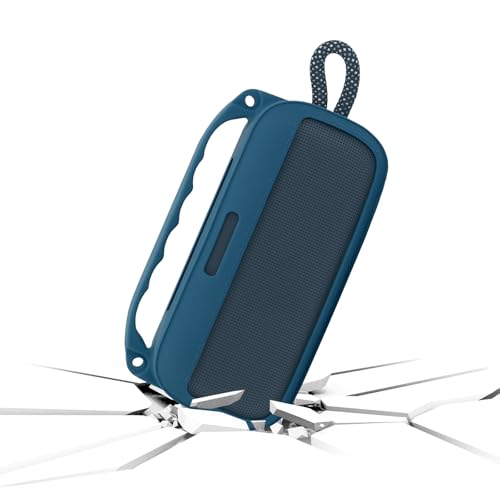 Geekria Silicone Speaker Case Cover Compatible with Bose SoundLink Plus, Protective Soft Skin, Replacement Portable Speakers Travel Carrying Sleeve with Shoulder Strap (Navy Blue) - color: Navy Blue