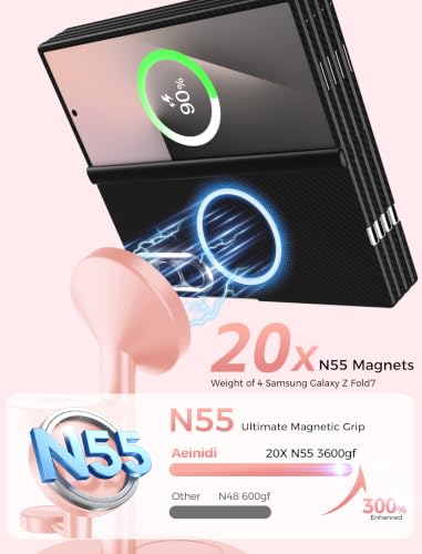 Magnetic Wireless Charger for Samsung, 3 in 1 Super Fast Charging Station Compatible with MagSafe, Phone Charger Stand for Samsung Galaxy S26 Ultra S25 Z Fold/Flip 8, Watch Ultra 8 7 6, Buds 4/3 Pro - color: Pink
