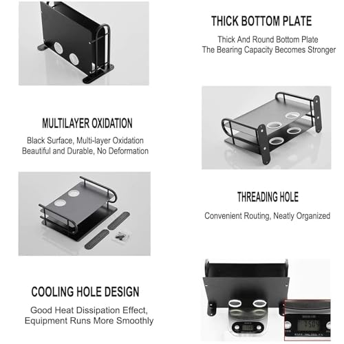 Floating Shelf, Wall Mount Shelf Steel Mount with Cable Management Holes, Space Saving Multimedia Shelf for DVD Player Game
