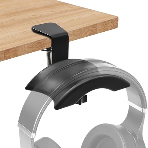 Headphone Hanger, PC Gaming Headset Stand Adjustable Clamp-On Headphone Hook Mount, Universal Fit for PC Accessories, Headphone Holder Under Desk