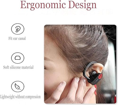 10pcs Black Double Flange Replacement Silicone Earbuds EarTips 4.1mm Connector(Fits PowerBeats 2 wireless) - color: Black