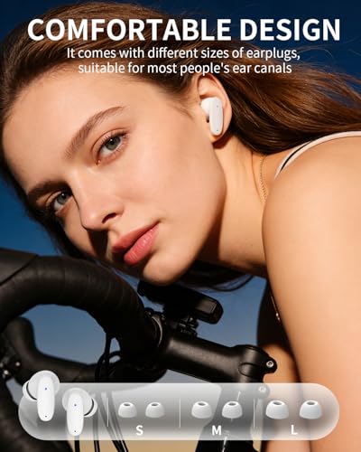 True Wireless Earbuds, Bluetooth 5.4 Headphones with Dual ENC ANC Noise Canceling, 13mm Drivers for Deep Bass Stereo, IPX7 Waterproof, 18H Playtime, USB-C Charging Case for iPhone Android - color: Rose gold
