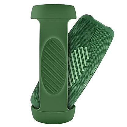 Comecase Silicone Speaker Cover for JBL Charge 5 with Strap and Carabiner | Snug Silicone Sleeve, Open-Port Design and Dual Carry Options for Travel, Camping and Daily Use, Speaker Not Included - Green - color: Green