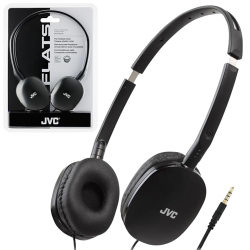 JVC HAS160B FLATS Lightweight Headband Headphones (Black) - color: Black, style: No Mic