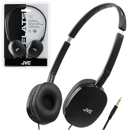 JVC HAS160B FLATS Lightweight Headband Headphones (Black) - color: Black, style: No Mic