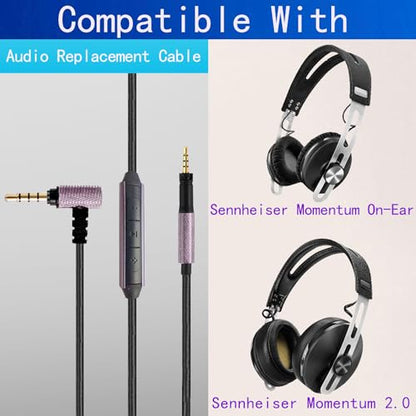FAAEAL Audio Cable Compatible with Sennheiser Momentum 4 Momentum 3 Momentum 2.0 HD450BT PXC550 HD400S Headphones in-line Mic Control Headphone Cord for Musician Audiophile 4.9ft w/mic - style: 3.5mm w/mic