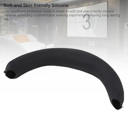 Tangxi Headband Cover Compatible with INZONE H7 H9 Gaming Headsets, Replacement Headphone Headband Cushion Pad Cover, Silicone Headband Protector with Zipper (Black) - color: Black