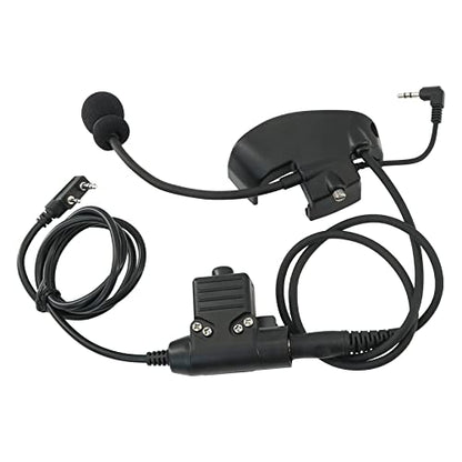 Microphone & PTT for Howard Leight Impact Sports Noise Cancelling Headphones Airsoft (Black) - color: Black