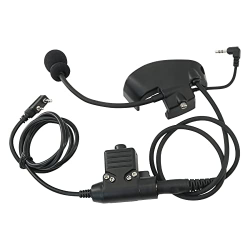 Microphone & PTT for Howard Leight Impact Sports Noise Cancelling Headphones Airsoft (Black) - color: Black