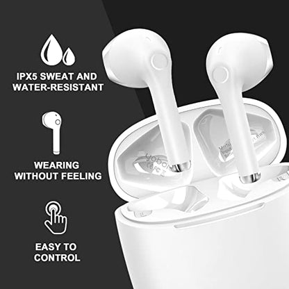 yobola Wireless Earbuds Super Lightweight Bluetooth Headphones Deep Bass | Comfortable Fit, Mini Wireless Earphones for Fitness, Clear Calls, Built-in Mic, 25H Playtime, Touch Control, IPX5 Waterproof