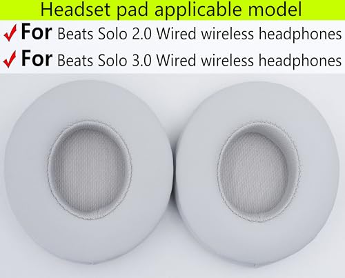 Replacement Ear Pads Compatible with Beats Solo3.0 Wireless Matte Silver - color: Matte Silver