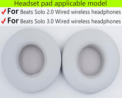 Replacement Ear Pads Compatible with Beats Solo3.0 Wireless Matte Silver - color: Matte Silver