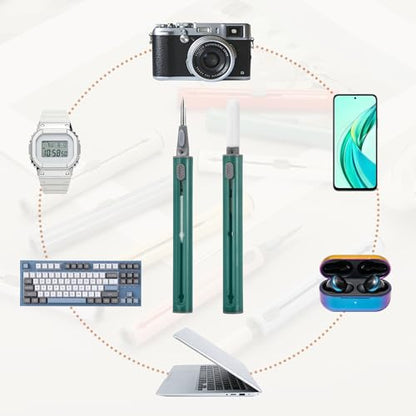 4PCS Earphone Cleaner Kit - Ultra Portable Multi-Function Cleaner Kit Soft Brush for Bluetooth Earphones Case Cleaning Tools, Dark Green - color: Dark Green
