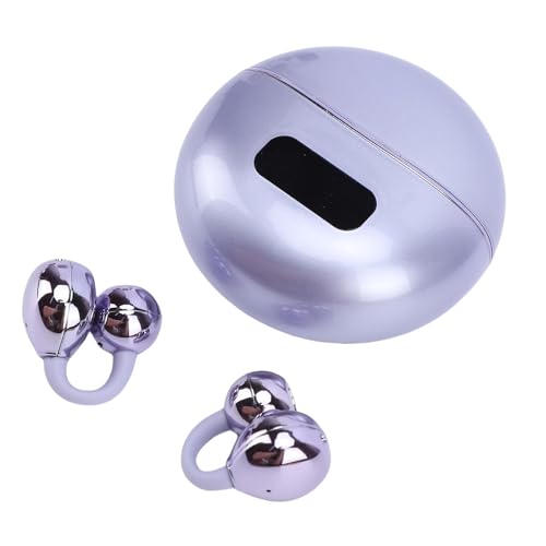 ASHATA Earbuds, Wireless Workout Headphones LED Digital Display Touch Control with Noise Canceling Mic, for Running Swimming Outdoor Sports (Purple)